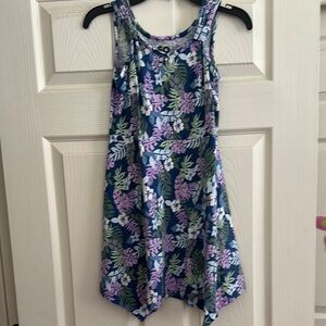 SO Girls Floral Purple Blue Sleeveless Dress Size: 8